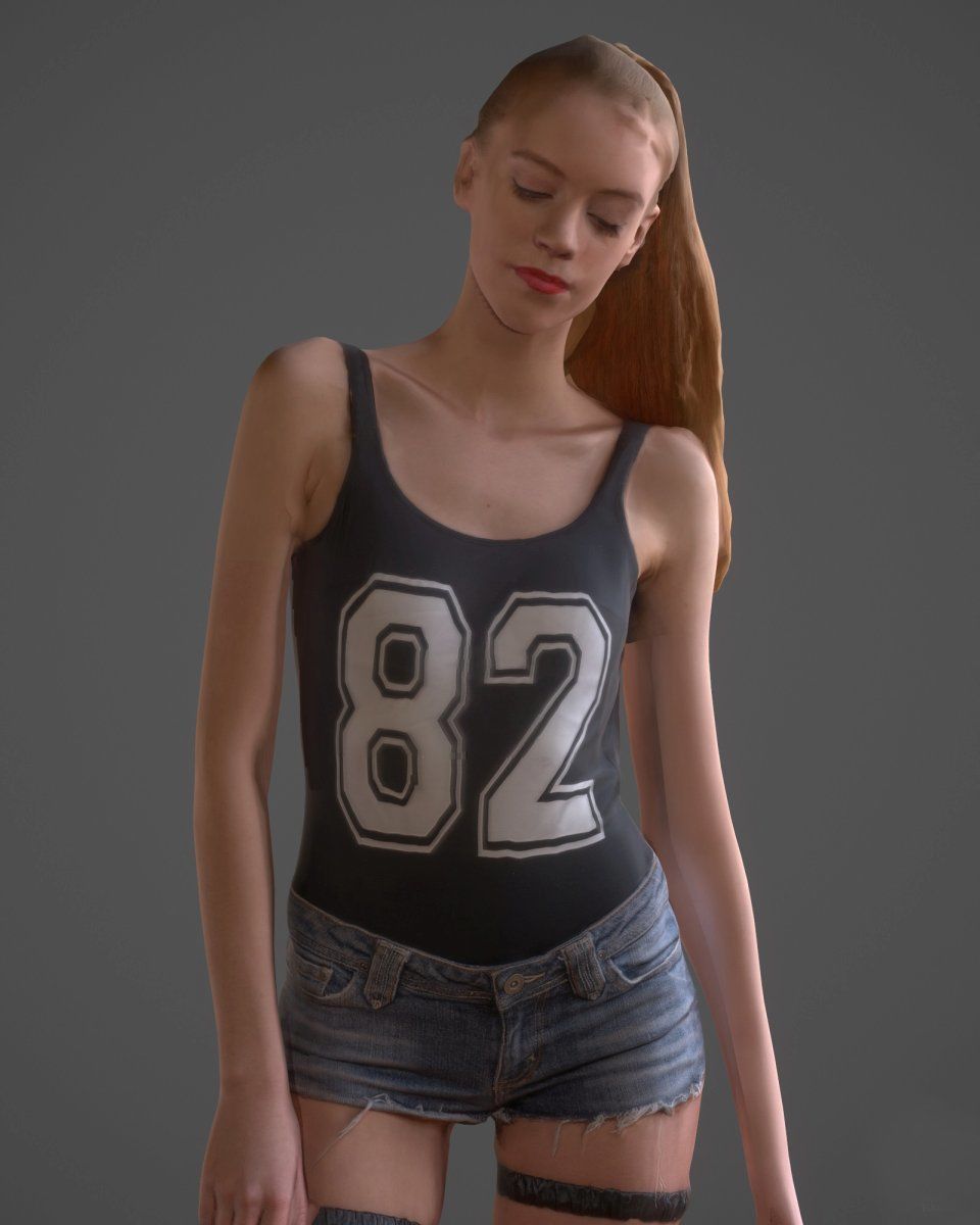 82 shirt girl Low-poly 3D model_3