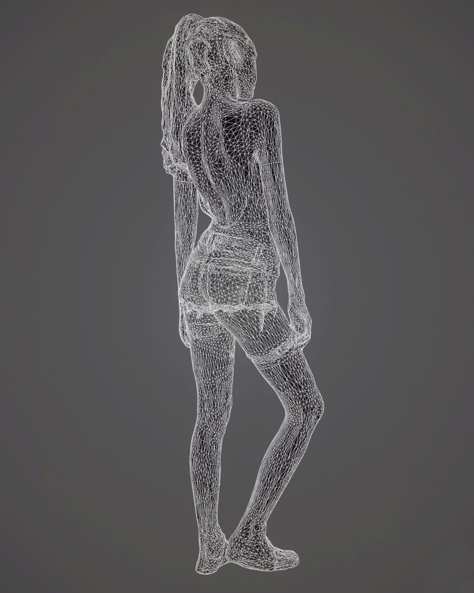 82 shirt girl Low-poly 3D model_7