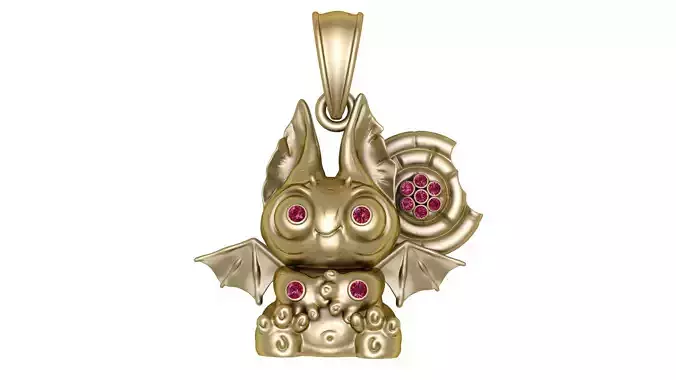 Cute Bat Creature Pendant 3D Printable Model