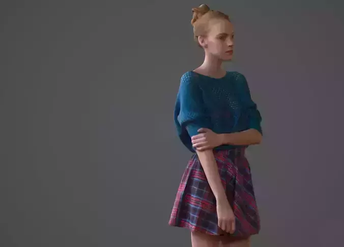 Girl posing in skirt