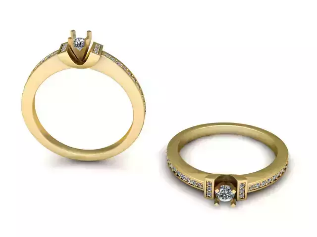 Elegant Solitaire Diamond Ring  3D Printable Model