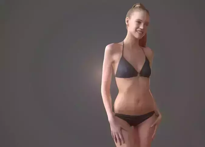Bikini Girl Low-poly 3D model