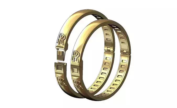 Minimalist rounded flexture clasp logo bracelet with covers