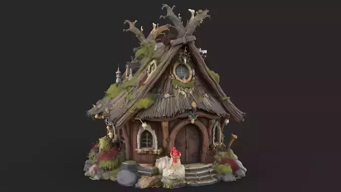 Fantasy Cottage High Detail 3D model 2