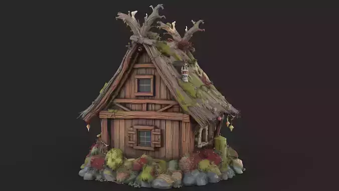 Fantasy Cottage High Detail 3D model 6