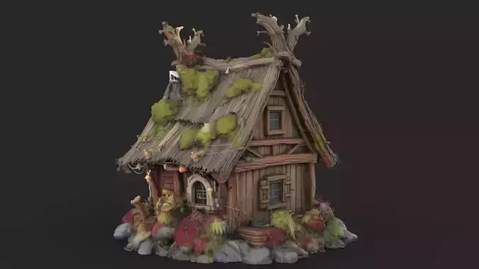Fantasy Cottage High Detail 3D model 5