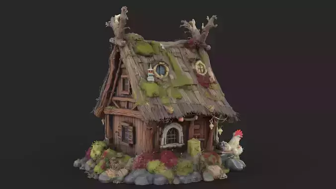 Fantasy Cottage High Detail 3D model 7