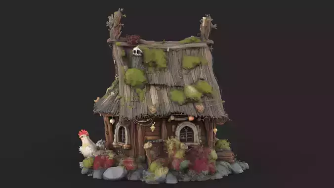 Fantasy Cottage High Detail 3D model 4