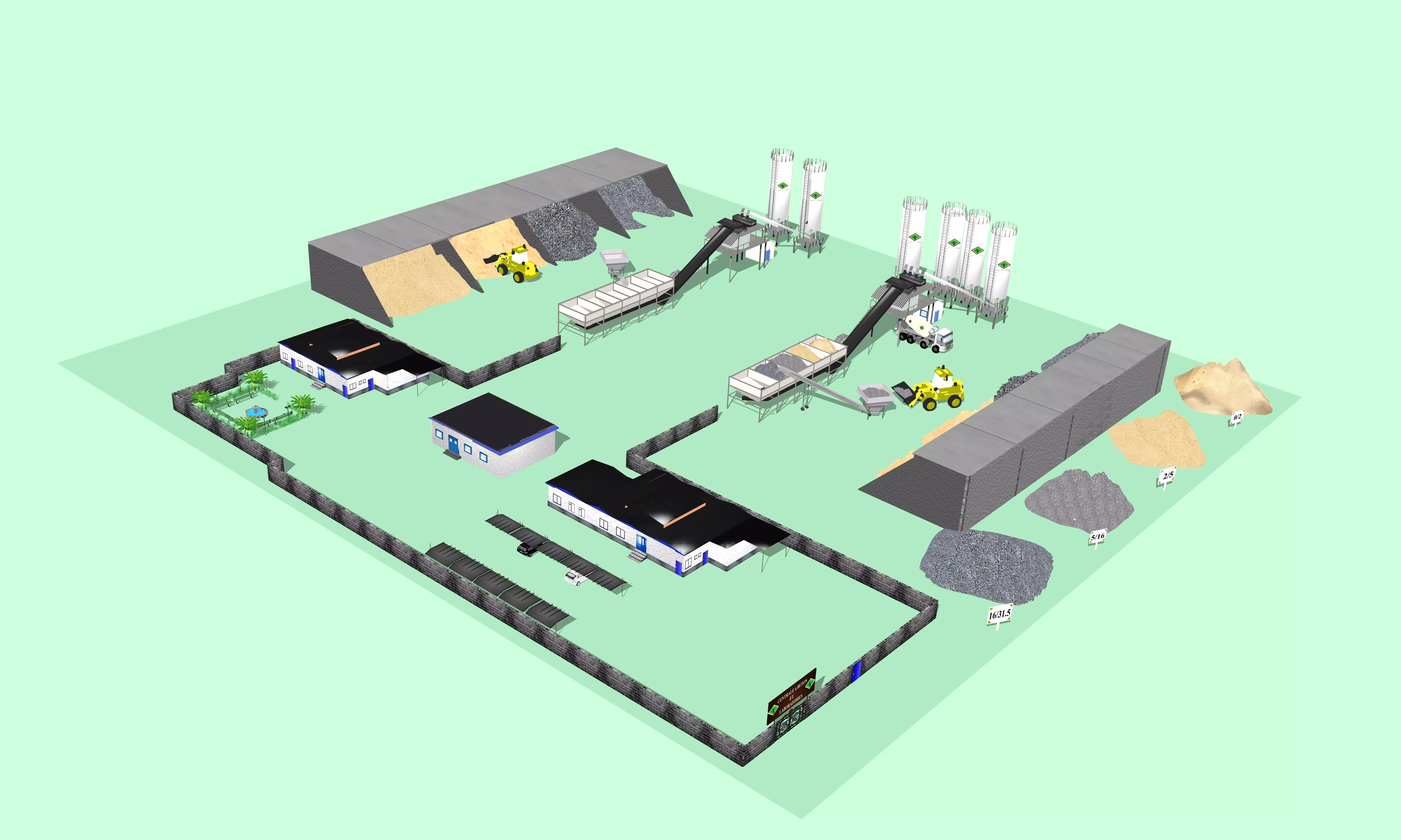 concrete cement factory Free 3D print model
