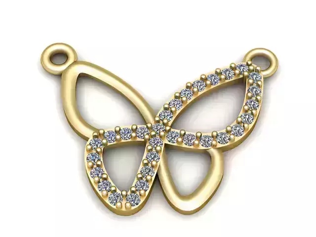 Diamond Butterfly Pendant  3D Printable Model