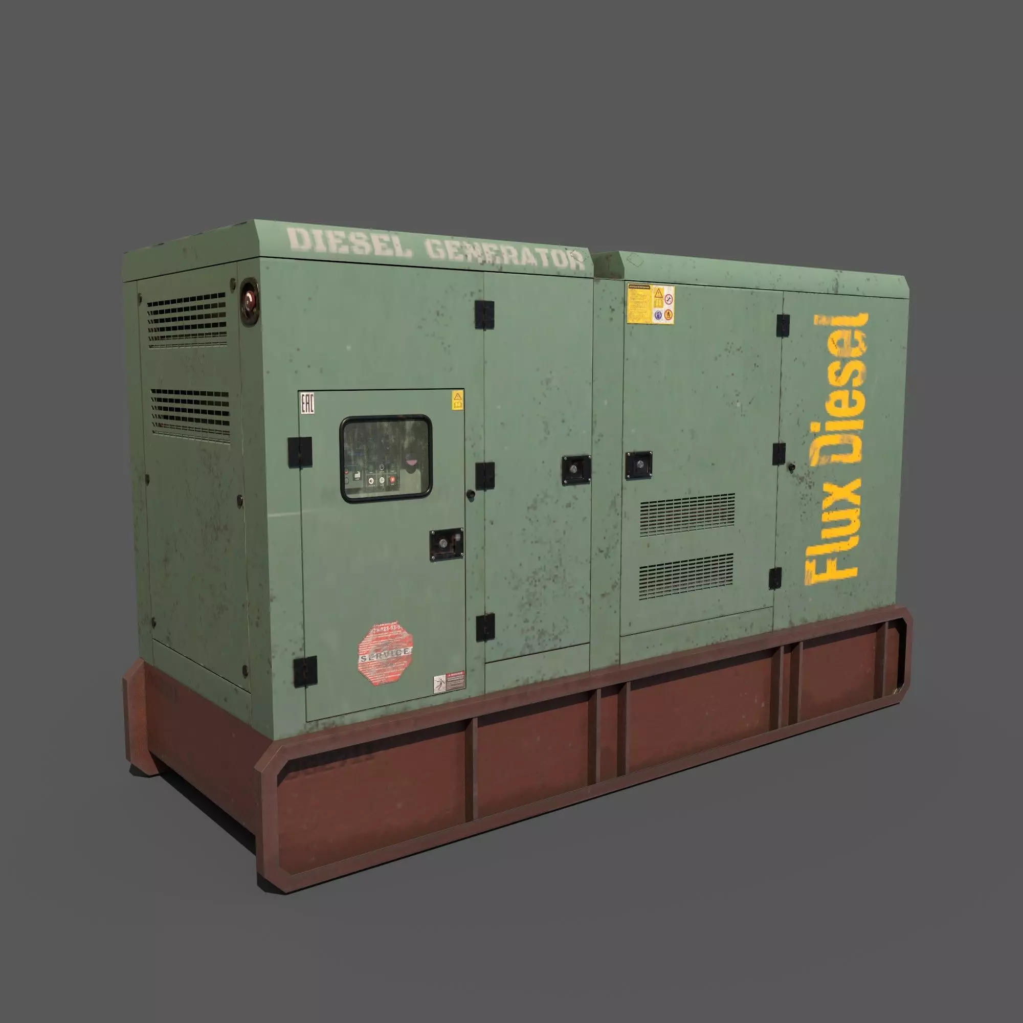 Game-Ready Diesel Generator Low-poly 3D model