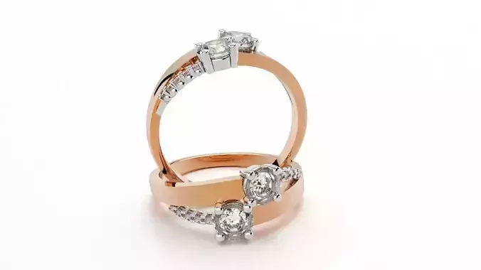 Two Stone Ring 2S-2 style 2