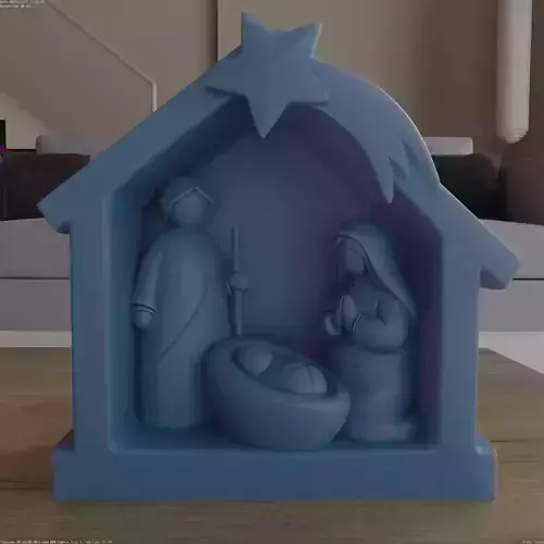 Modern Minimalist Nativity Scene STL File for 3D Printing