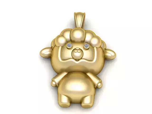 Cute Sheep Character Pendant  3D Printable Model