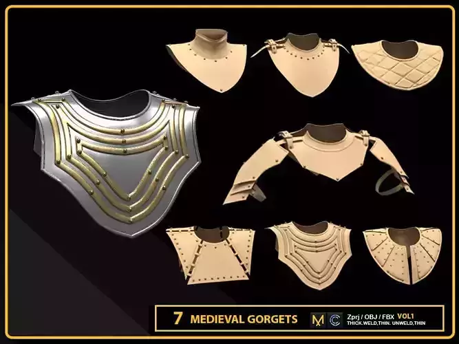 7 MEDIEVAL GORGETS