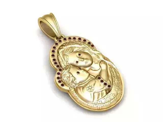 Mother and Baby Pendant 3D Printable Model