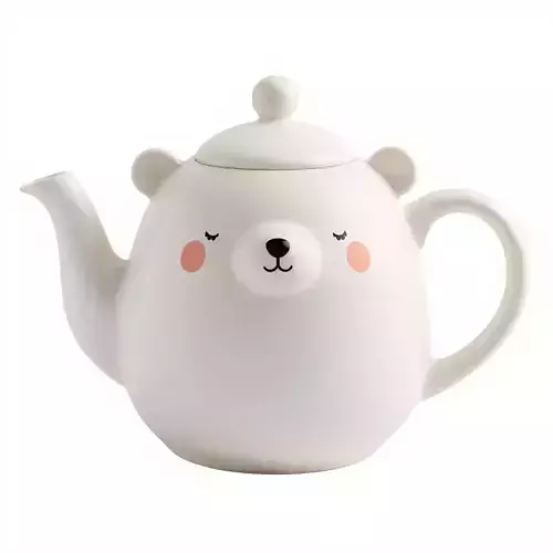 Cartoon Polar Bear Teapot 3D Model Whimsical Drinkware