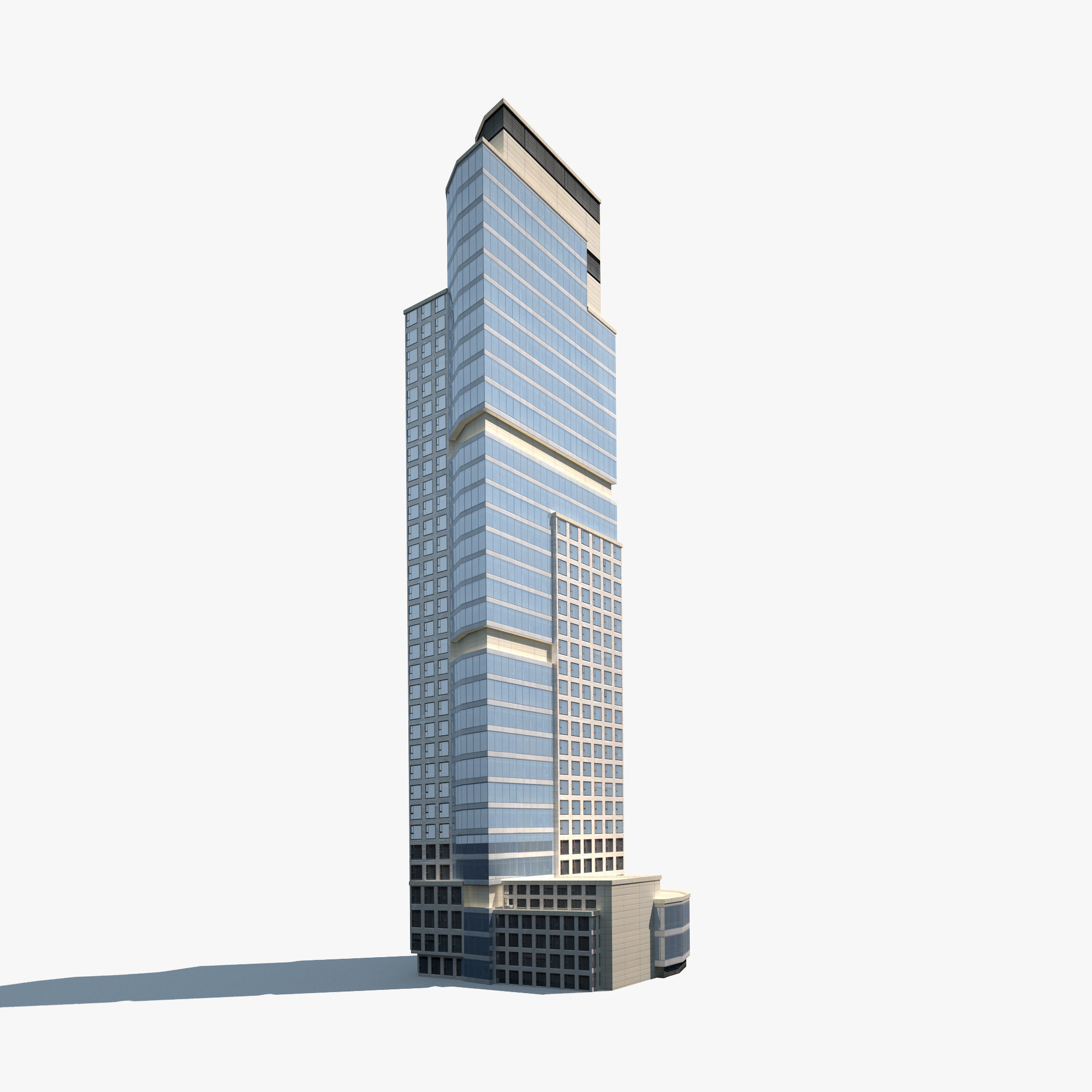 Skyscrapers Building Pack Low-poly 3D model_7
