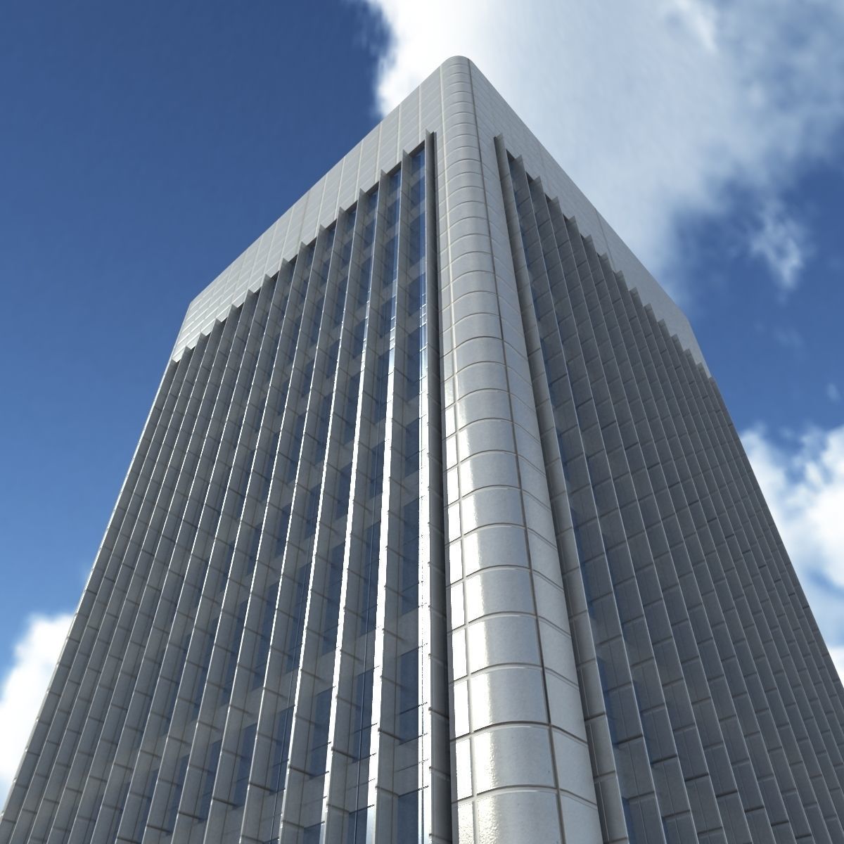 Skyscrapers Building Pack Low-poly 3D model_9