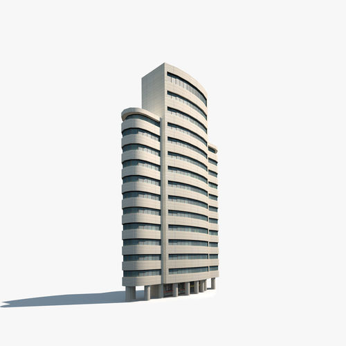 Skyscrapers Building Pack Low-poly 3D model 7