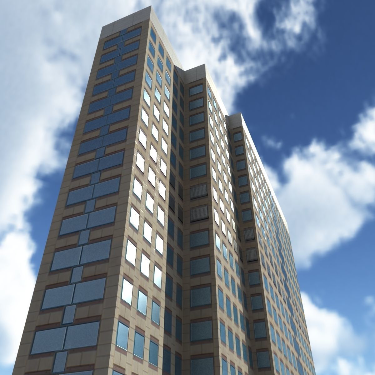 Skyscrapers Building Pack Low-poly 3D model_20