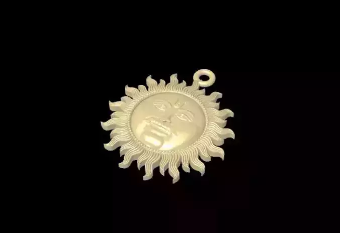Sun Pendent Gold 3D File