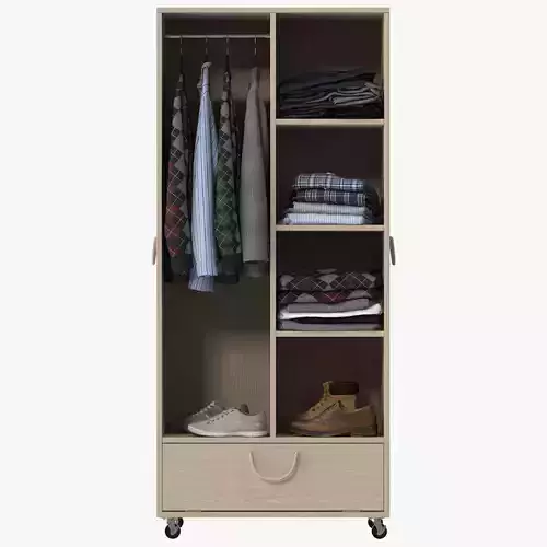Wardrobe with Clothes 3D model
