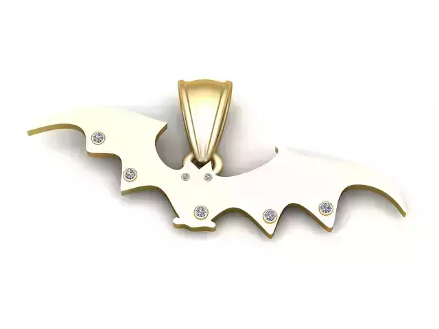 Golden Bat Pendant  3D Printable Model