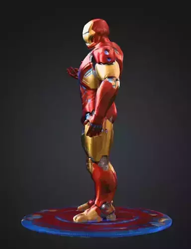 Iron Man 3D Print Dynamic Repulsor Pose wjth base
