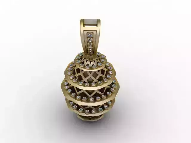 Luxury Spiral Cage Diamond Pendant  3D Printable Jewelry Model