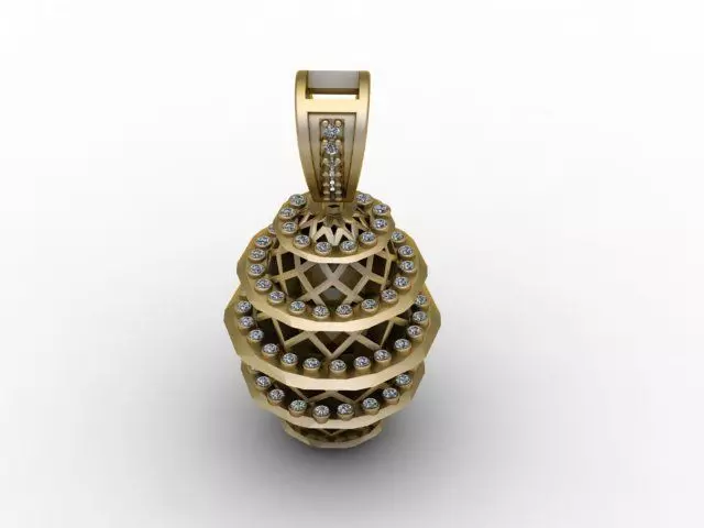 Luxury Spiral Cage Diamond Pendant 3D Printable Jewelry Model 3D print model