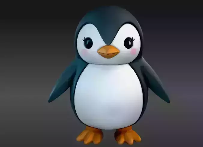 Kawaii Penguin Toy Cute Winter Articulated 3D Print Model
