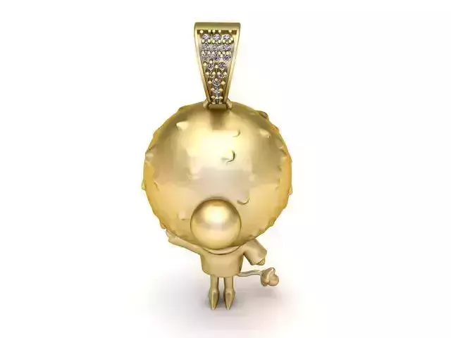 Cute Puffy Ball Character Pendant  3D Printable Jewelry