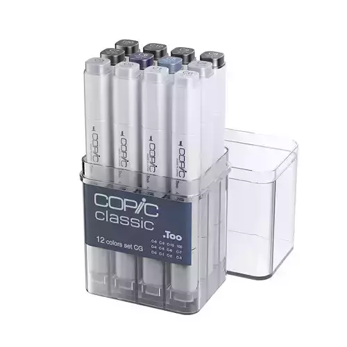 Classic Cool Gray 12PC Set Markers by Copic