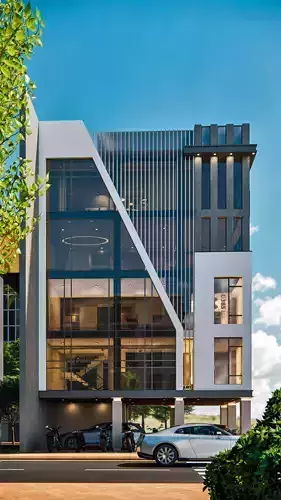 Modern Commercial Office Building 3D model 5