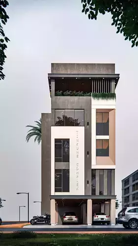 Modern Commercial Office Building 3D model 3