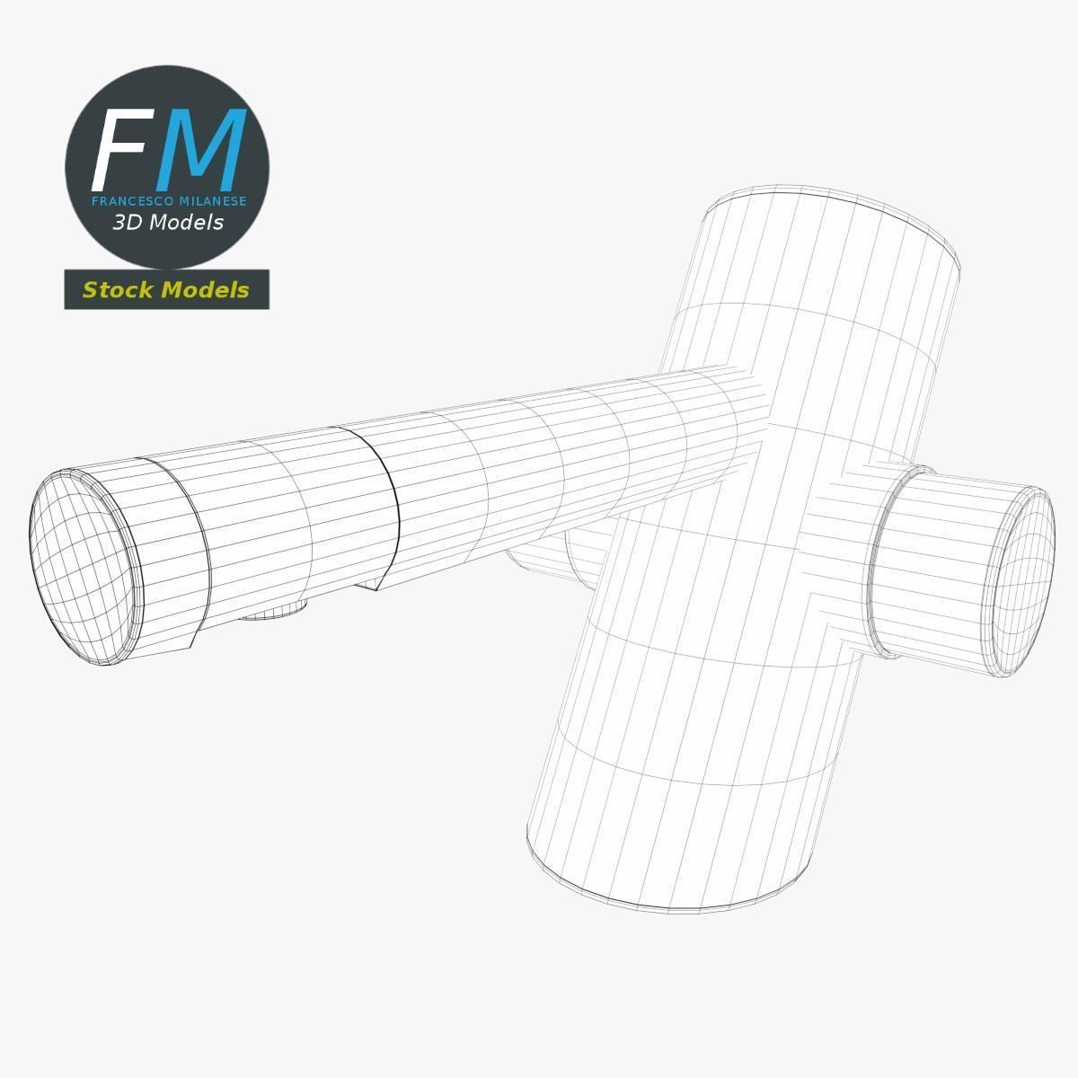 Self closing wash basin faucet Low-poly 3D model_7