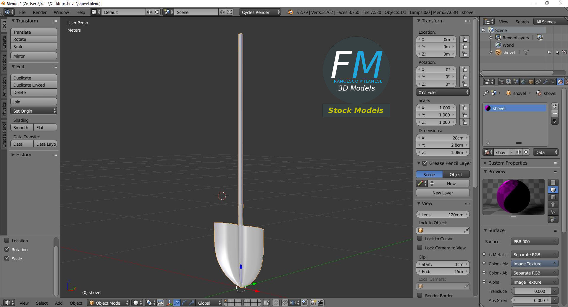 Shovel 3D model_9