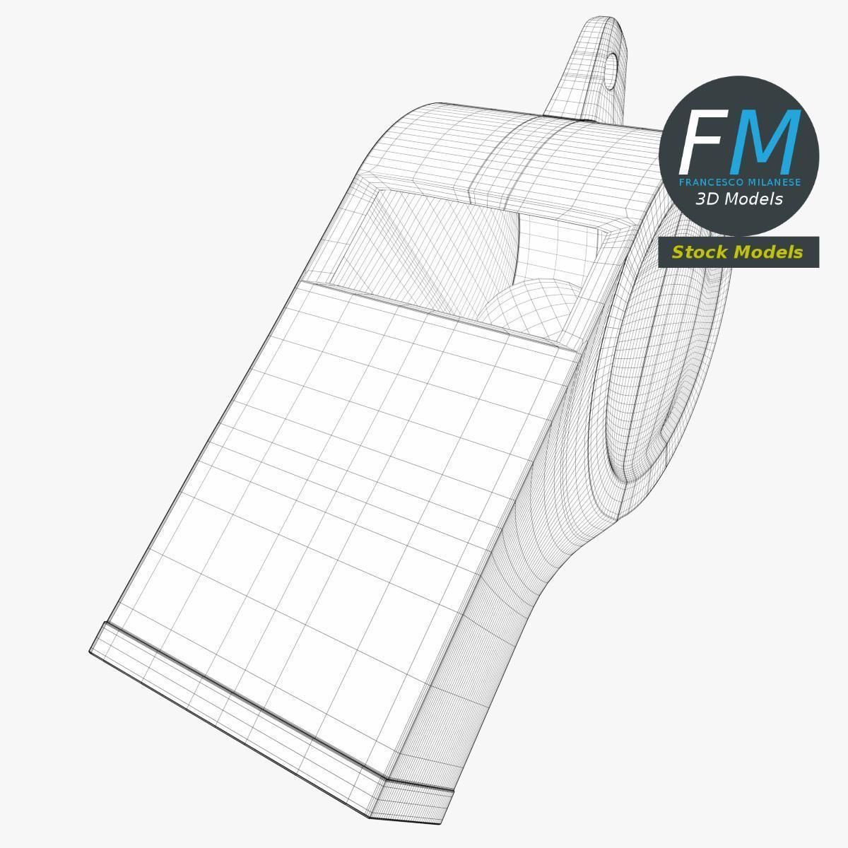 Whistle metal trash can with ball in it 3D model_7