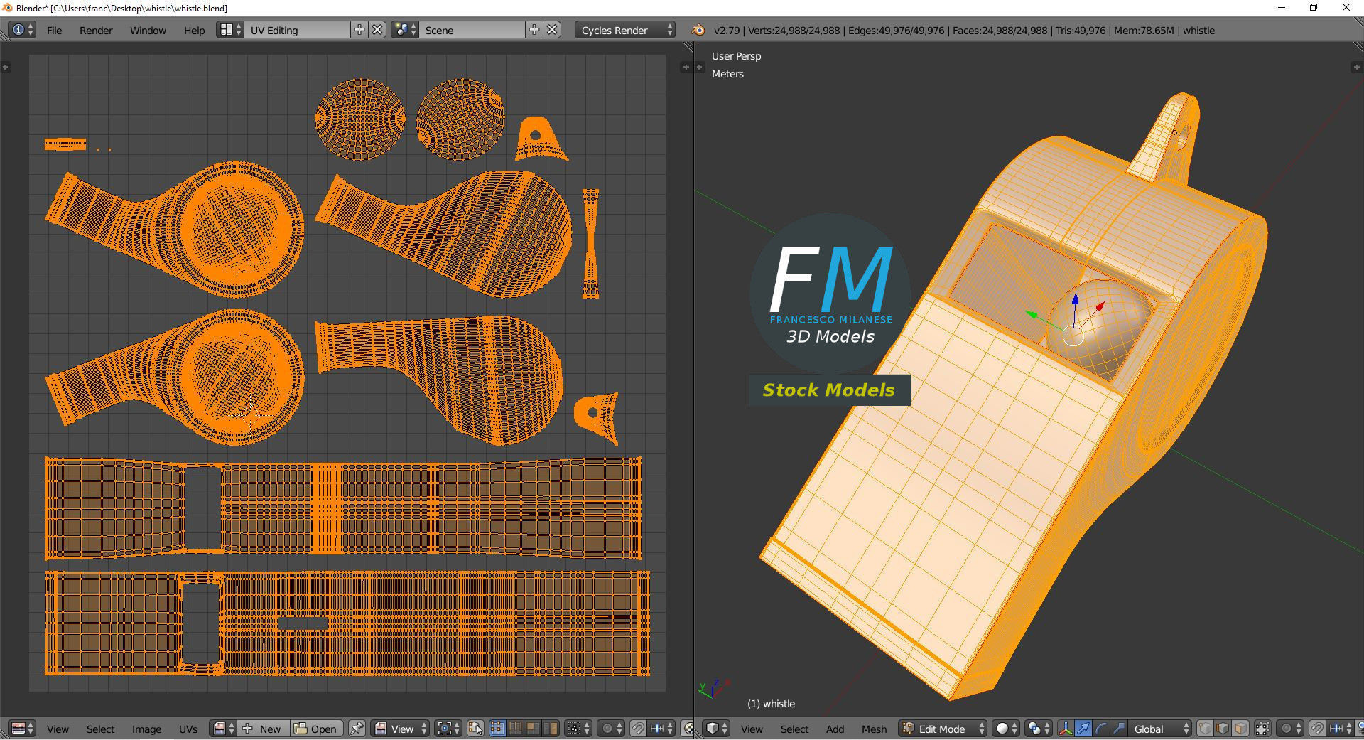 Whistle metal trash can with ball in it 3D model_10