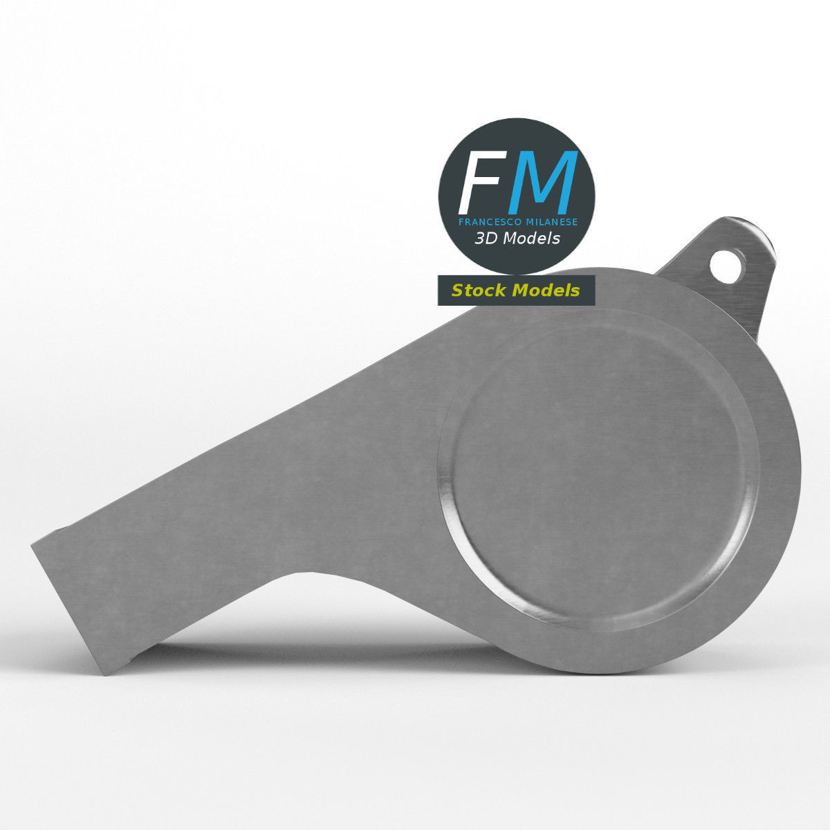 Whistle metal trash can with ball in it 3D model_3