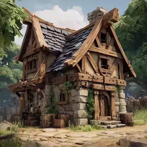 Stylized Nordic Architecture Set 14 3D model 3
