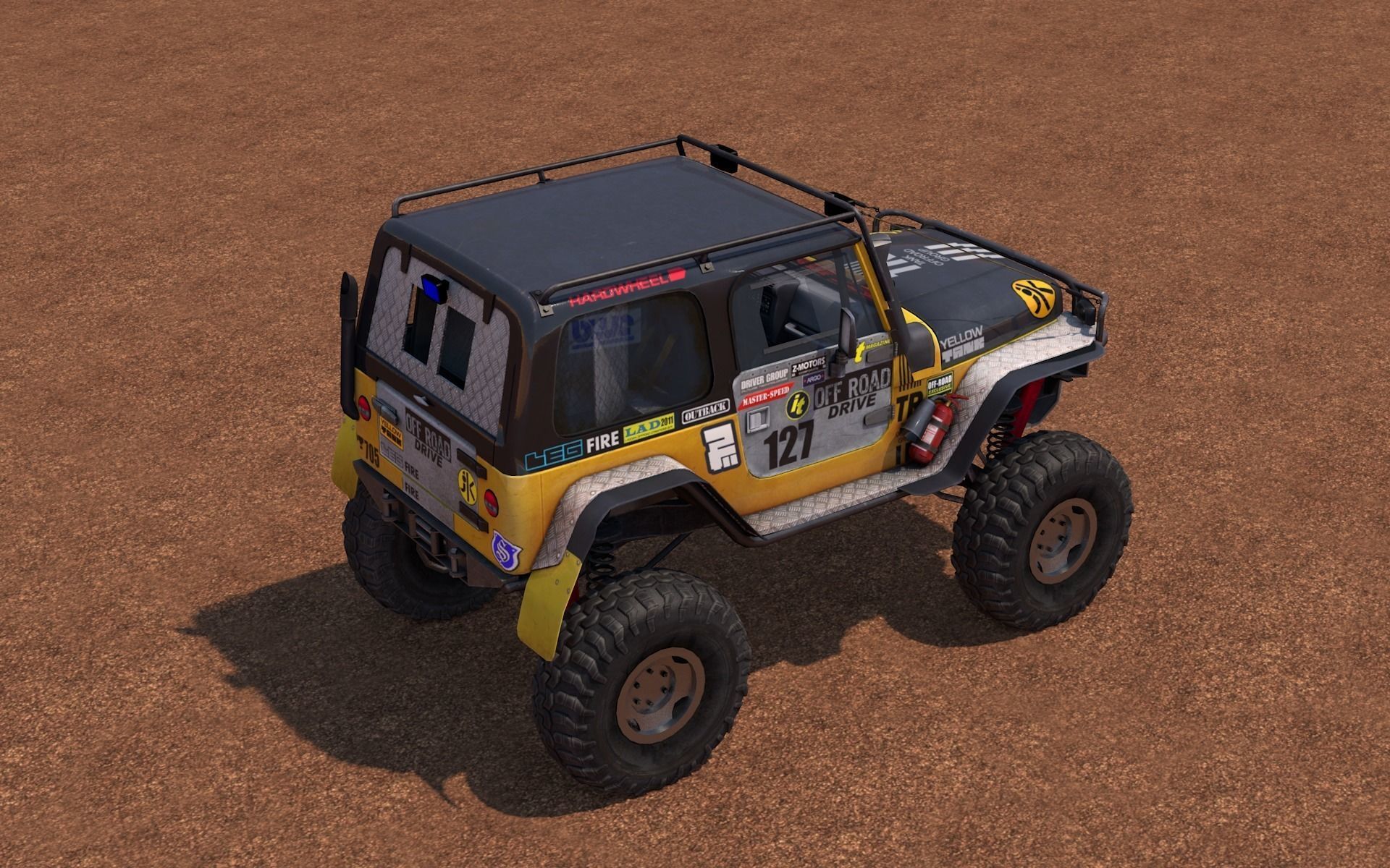 Jeep Wrangler Custom Off-Road Low-poly 3D model_5