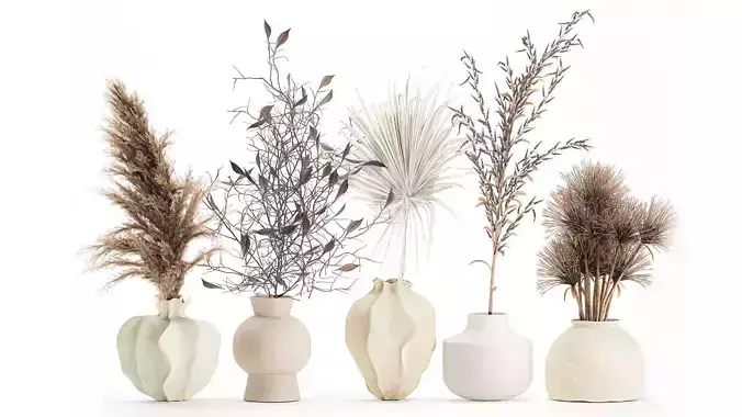 Small minimalist dried flower bouquets set branch vase decor