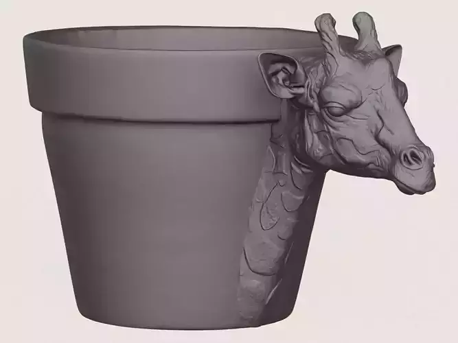 Giraffe Head Planter