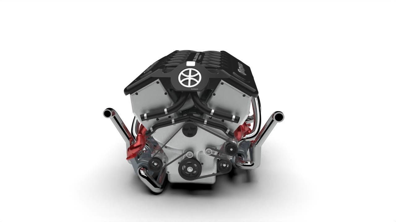 V12 Engine Model with native file Solidworks  3D model_1