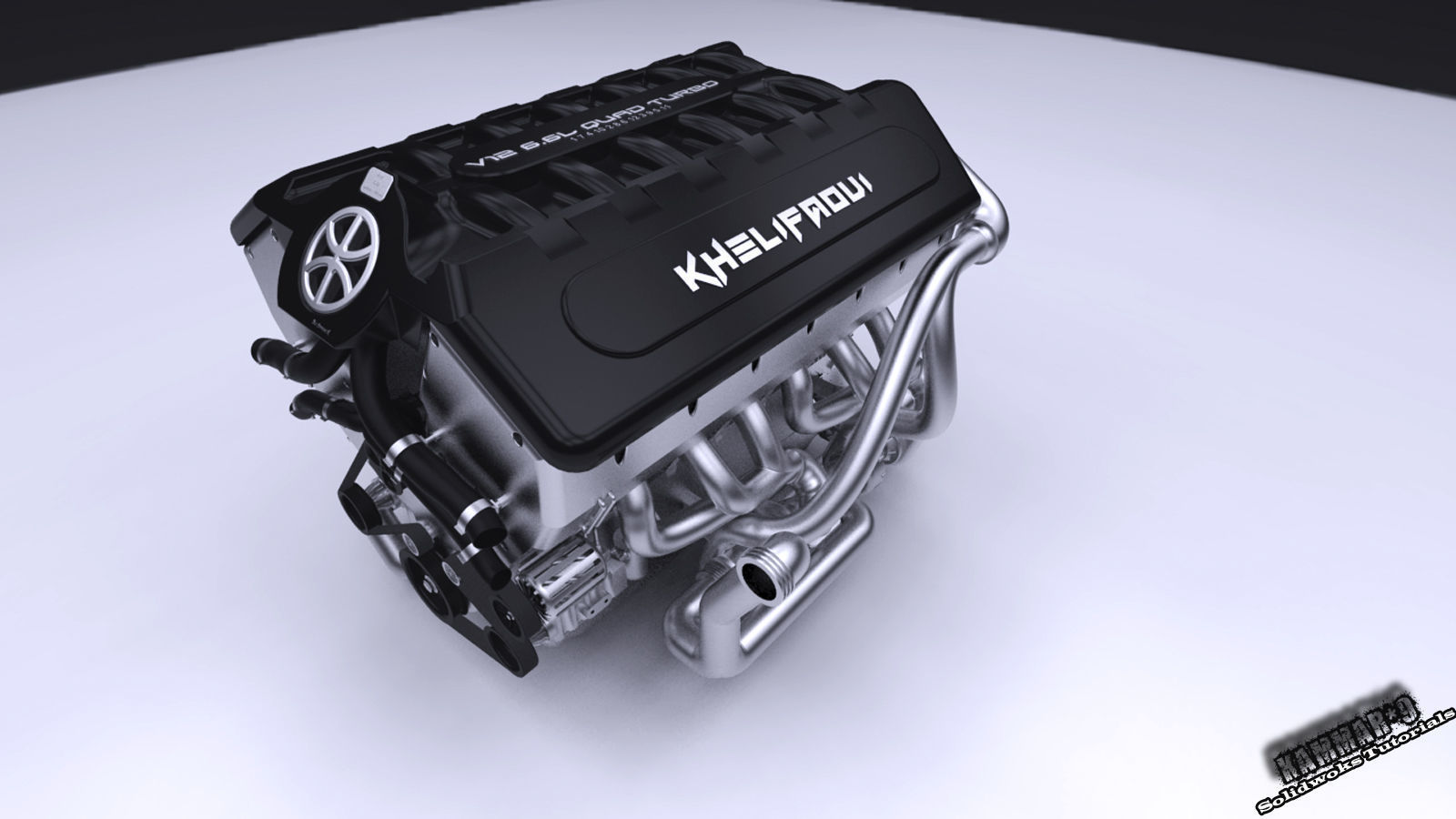 V12 Engine Model with native file Solidworks  3D model_16