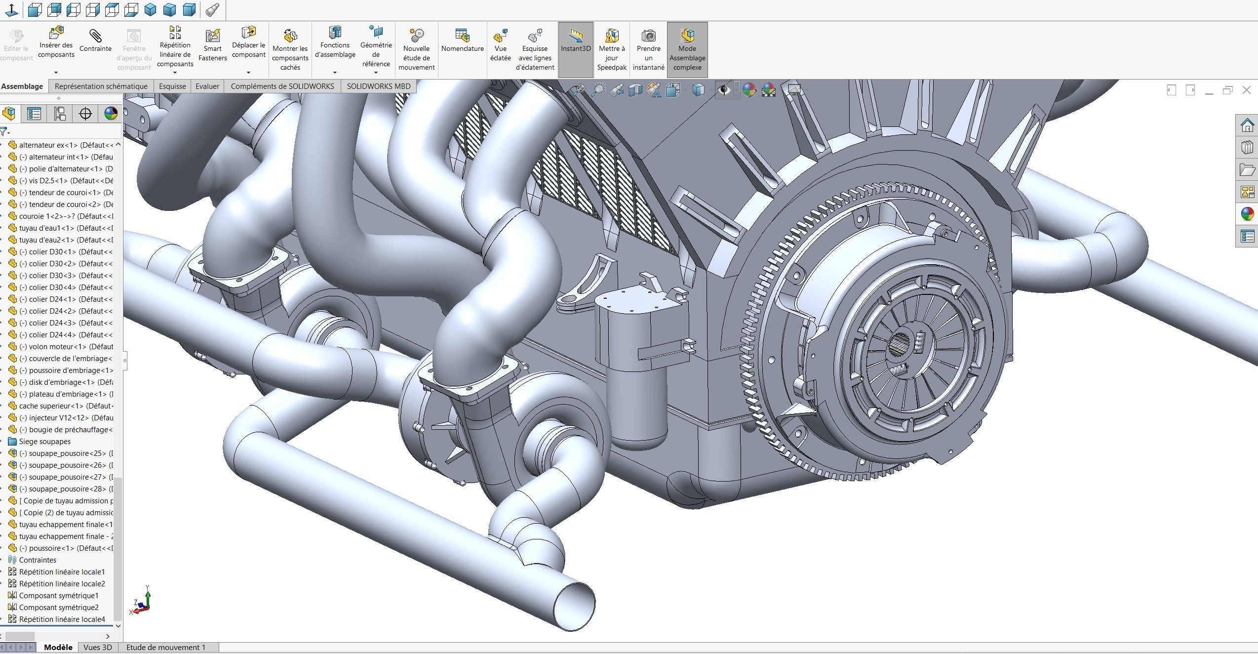V12 Engine Model with native file Solidworks  3D model_4