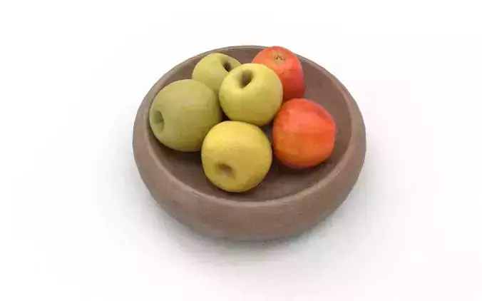 Apple Set2-1 Low-poly 3D model 6