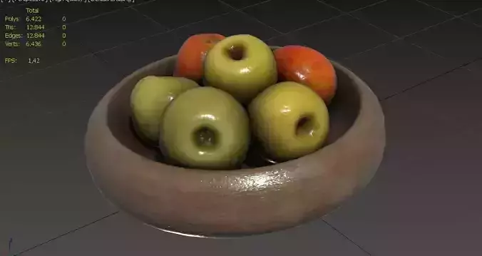 Apple Set2-1 Low-poly 3D model 3